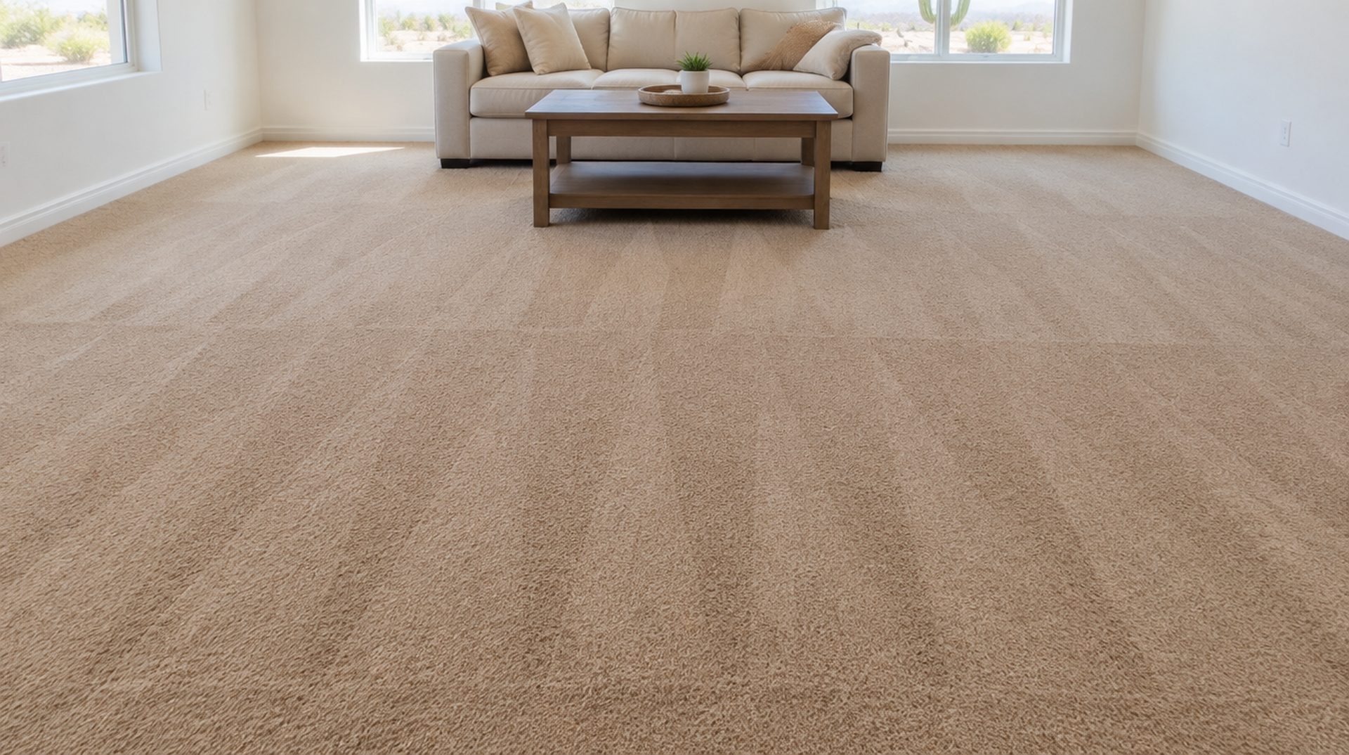The same carpet after cleaning, clean and even
